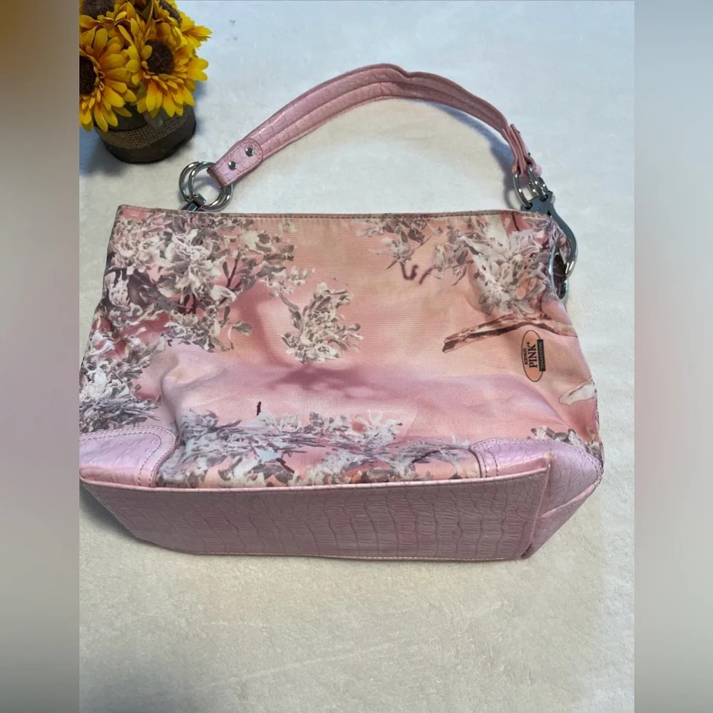 Kings PINK Floral Shoulder Bag Pink Satin Purse Y2K - Picture 2 of 9